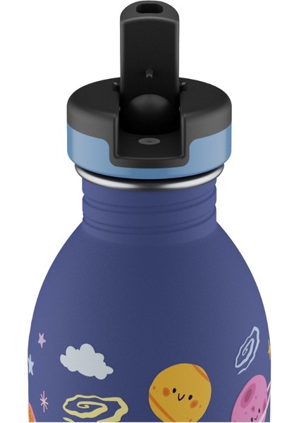 Kids Bottle Space Friends Pipetli Paslanmaz Çelik Çocuk Su Matarası 500 ml modelleri