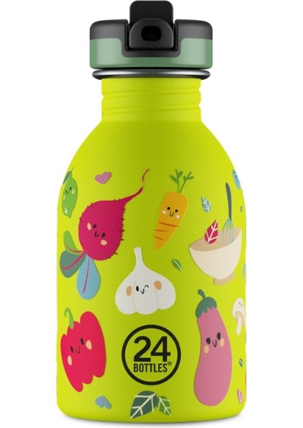 Kids Bottle Veggie Friends Paslanmaz Çelik Çocuk Su Matarası 250 ml