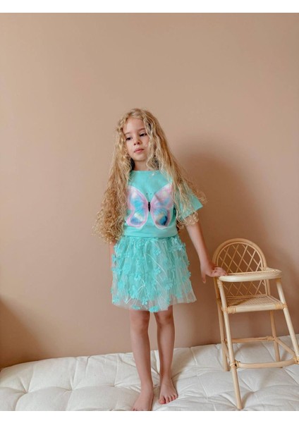 Yigit Butik Tül Etekli Kız Çocuk Takım