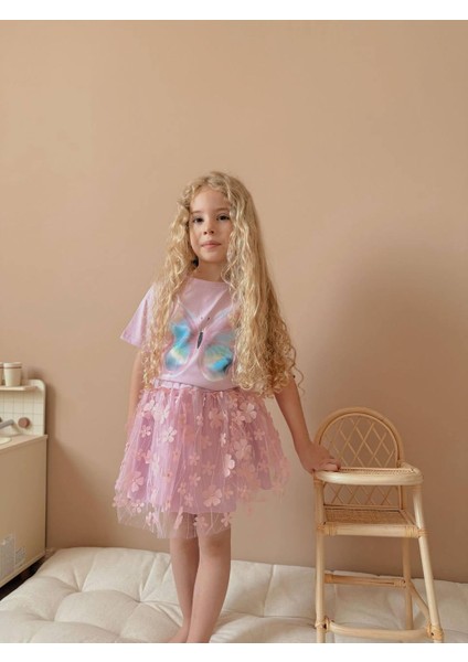Yigit Butik Tül Etekli Kız Çocuk Takım