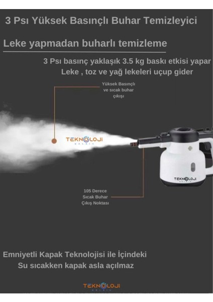CB902A El Tipi Buharlı Temizleyici 1500 Watt 3 Psı Yüksek Basınç 8 Başlıklı Ev Araba Buhar Makinesi modelleri