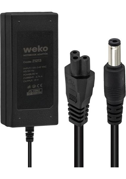 Weko 19 Volt 4.74 Amper 90 Watt Notebook Adaptör (5.5*2.5 Uçlu)