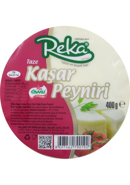 Taze Kaşar Peyniri 400 gr 6 Lı