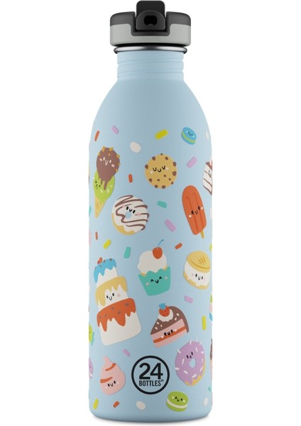 Kids Bottle Sweet Friends Pipetli Paslanmaz Çelik Çocuk Su Matarası 500 ml