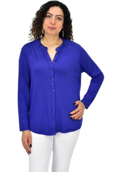 Kadın Uzun Kol Düğmeli Bluz BGL-ST04680