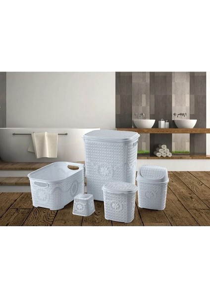 Çeyiz Seti Rattan 5 Parça Örgülü Çeyiz Seti