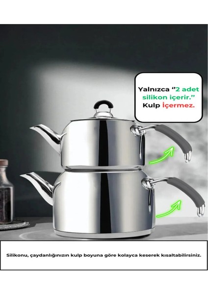 Demir Saplı Çaydanlıklar Için Silikon (2 Adet) Gri