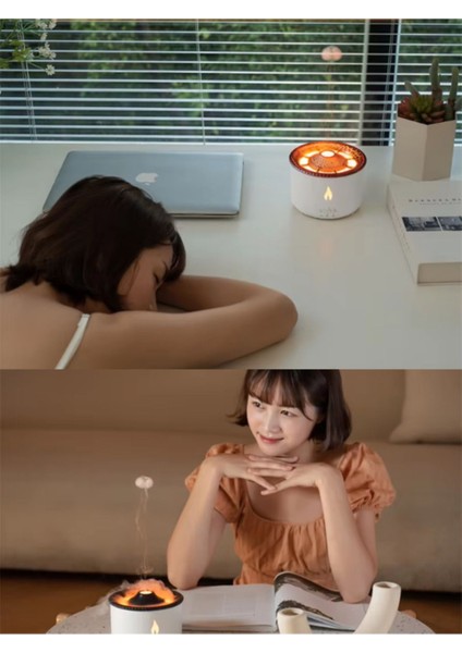 Volkanik Hava Nemlendirici Humidifier Duman Halkalı Aromaterapi Işıklı Zaman Ayarlı Ultrasonik fiyatları