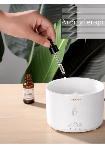 Volkanik Hava Nemlendirici Humidifier Duman Halkalı Aromaterapi Işıklı Zaman Ayarlı Ultrasonik fırsatları