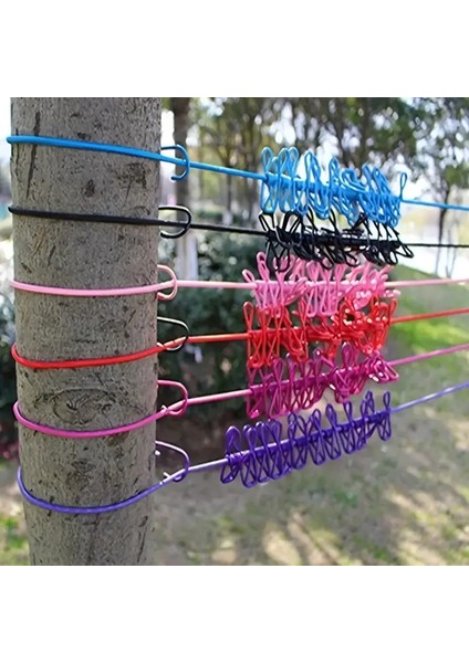 Taşınabilir 180 Cm Kancalı Çamaşır Asma Kurutma İpi 12 Mandallı Halat Klipsli Ayarlanabilir Bahçeler, Kamp ve Seyahat Için fiyatları