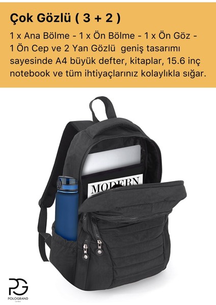 Orijinal Unisex Geniş Hacimli Çok Gözlü Krinkıl Kumaş Lise Ortaokul Ilkokul Için Lüks Okul Çantası modelleri