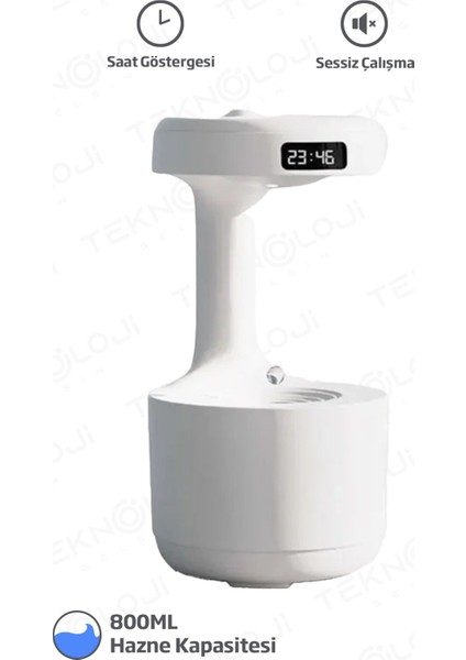 Yeni Nesil Hava Nemlendirici Anti Yerçekimi Su Damlacıklı Sessiz Çalışan Buharlı Difüzör Humidifier