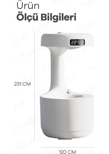 Yeni Nesil Hava Nemlendirici Anti Yerçekimi Su Damlacıklı Sessiz Çalışan Buharlı Difüzör Humidifier modelleri