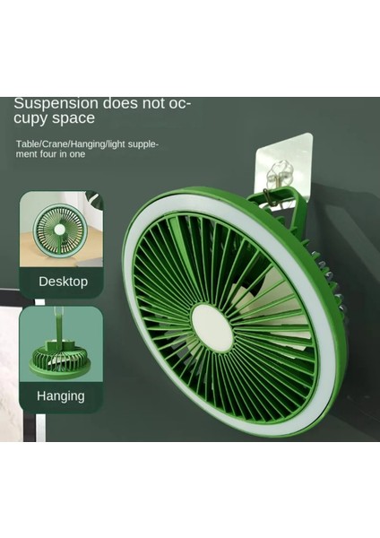 F25 Led Aydınlatmalı Şarjlı 3 Kademeli Taşınabilir Masaüstü Usb Fan