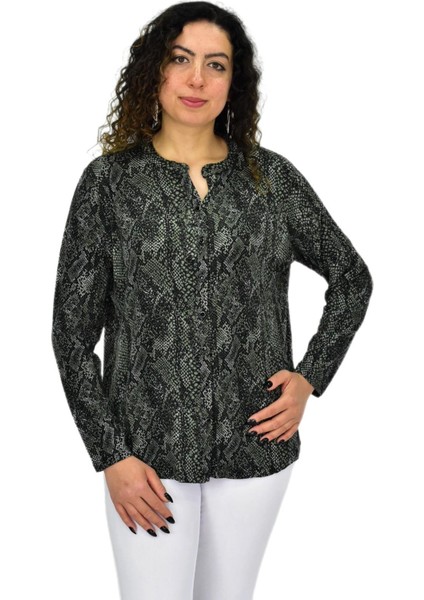 Kadın Uzun Kol Düğmeli Bluz BGL-ST04685