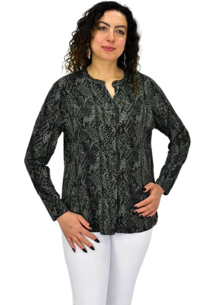 Kadın Uzun Kol Düğmeli Bluz BGL-ST04685 modelleri
