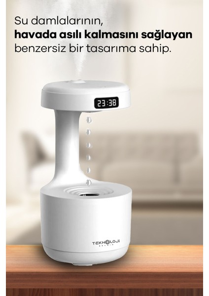 Yeni Nesil Hava Nemlendirici Anti Yerçekimi Su Damlacıklı Sessiz Çalışan Buharlı Difüzör Humidifier