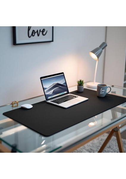 Mouse Pad Büyük Ölçü - Desk Mat Geniş Ebad - Masa Matı – 70 cm × 200 cm – Siyah XL Mouse Pad – PU Deri - Gamer Kaymaz Taban - Ofis Masa Aksesuar