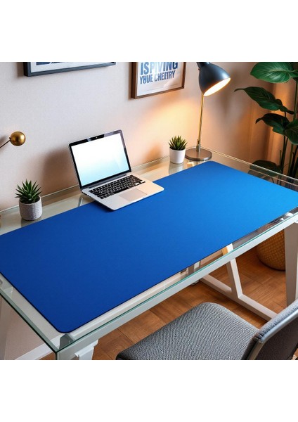 Mouse Pad Büyük Ölçü - Desk Mat Geniş Ebad - Masa Matı – 100 cm × 360 cm – Royal Mavi Siyah XL Mouse Pad – PU Deri - Gamer Kaymaz Taban - Ofis Masa Aksesuar