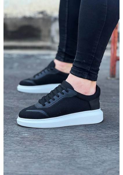 D-Erkek Siyah Triko Casual Ayakkabı WG019