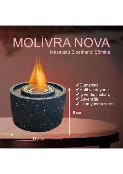 Molivra Nova Bioethanol Bacasız Şömine
