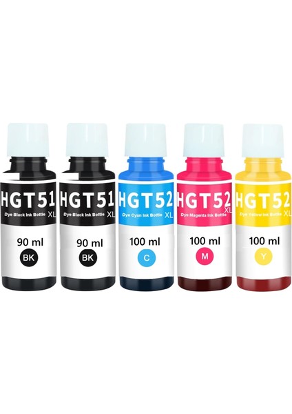 Deskjet GT-5812,GT-5820,GT-5821,GT-5822 Yazıcı Uyumlu GT5152XLMÜREKKEP Seti GT51/GT52