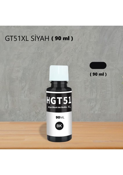 Deskjet GT-5812,GT-5820,GT-5821,GT-5822 Yazıcı Uyumlu GT5152XLMÜREKKEP Seti GT51/GT52