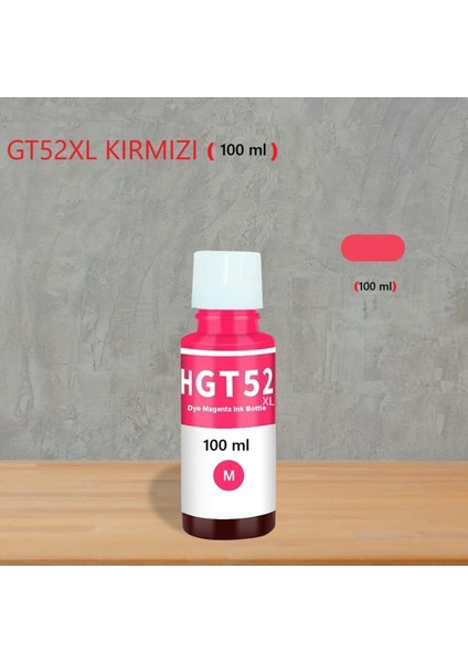 Deskjet GT-5812,GT-5820,GT-5821,GT-5822 Yazıcı Uyumlu GT5152XLMÜREKKEP Seti GT51/GT52