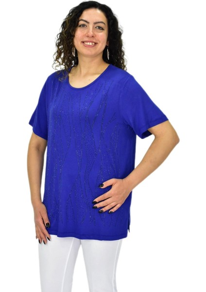 Kadın Viskon Taşlı Kısa Kol Bluz BGL-ST04679 fiyatları