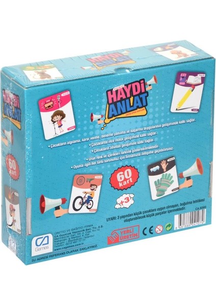 5080 Ca Games, Haydi Anlat - Eğitici Oyun Kartları / +3 Yaş.glpzr