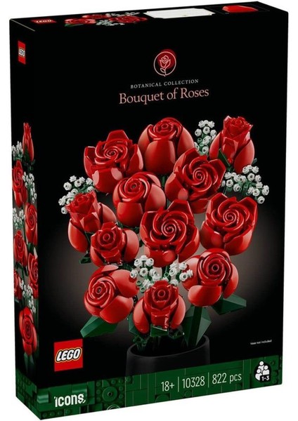 10328 Lego® Icons Botanical Collection - Gül Buketi 822 Parça +18 Yaş.glpzr