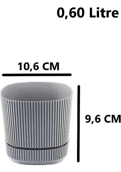 KRS-241 Pera Kare Dekoratif Kaktus Sukulent Saksı 0,60 Litre No 1