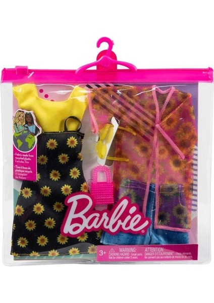 GWF04 Barbie'nin Kıyafet Koleksiyonu 2'li Paketler / +3 Yaş.glpzr