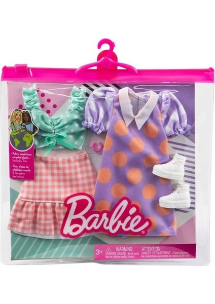 GWF04 Barbie'nin Kıyafet Koleksiyonu 2'li Paketler / +3 Yaş.glpzr