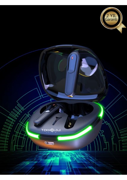 Pro 60 Bluetooth Kulaklık Kablosuz Kulakiçi Siyah Stereo Hd Ses Rgb Işıklı Ios Android Uyumlu V5.3