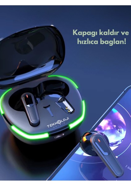 Pro 60 Bluetooth Kulaklık Kablosuz Kulakiçi Siyah Stereo Hd Ses Rgb Işıklı Ios Android Uyumlu V5.3 fiyatları