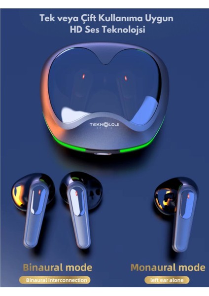 Pro 60 Bluetooth Kulaklık Kablosuz Kulakiçi Siyah Stereo Hd Ses Rgb Işıklı Ios Android Uyumlu V5.3 fırsatları