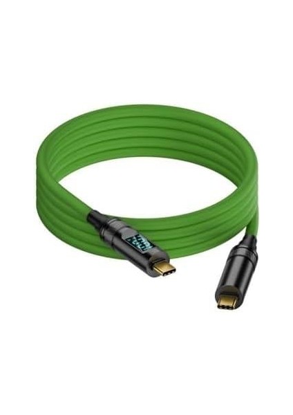 Type C To Type C 100W Hızlı Şarj 20GBPS Veri Transfer Hızı 8K60Hz Görüntü Aktarım Kablosu 2 Metre Yeşil Grn-02