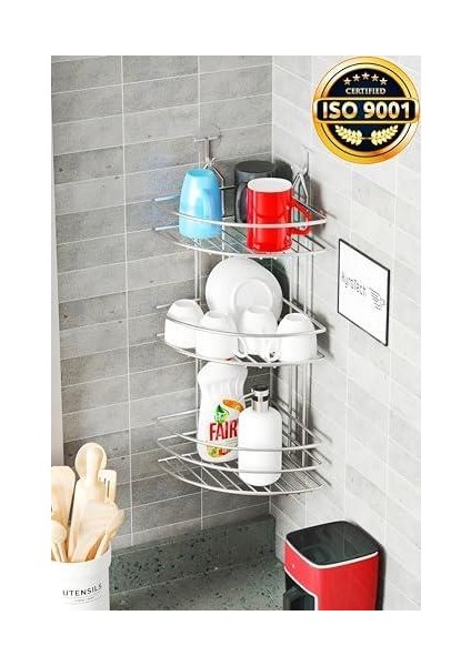 3 Katlı Metal Krom Kaplama Bulaşıklık, Bulaşık Kurutmalık, Bulaşık Standı, Deterjanlık, Yapışkanlı Askı Bulaşık Süzgeci Rafı, Bulaşıklık, Çatal Bıçak Tutacağı, Mutfak Için Lavabo Süzgeci, 50 cm fiyatları