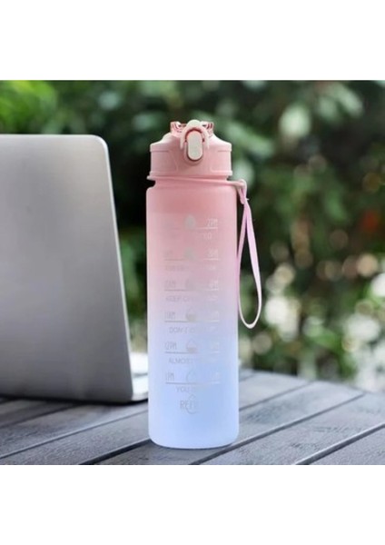Motivasyonel Su Matarası Suluk 900 ml ve Pipetli Su Matarası ( Mavi - Turuncu) fiyatları