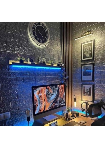35 cm Elektrikli 3200K Gün Işığı Enerji Tasarruflu Flüt LED Aplik Banyo Tablo Çalışma Masası Duvar Sanat Eseri Ayna Dekoratif ve Modern Aydınlatma (Siyah)