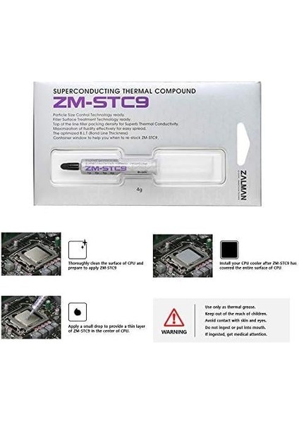 Zm-Stc9 Super Iletken 4gr Yuksek Performanslı Termal Macun Termal Iletkenlik 9.1 W/m-K