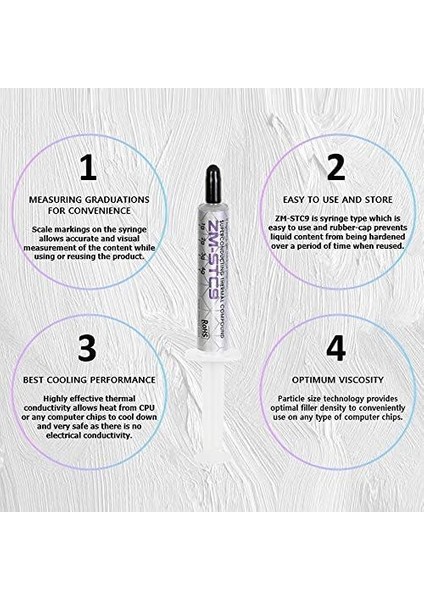 Zm-Stc9 Super Iletken 4gr Yuksek Performanslı Termal Macun Termal Iletkenlik 9.1 W/m-K