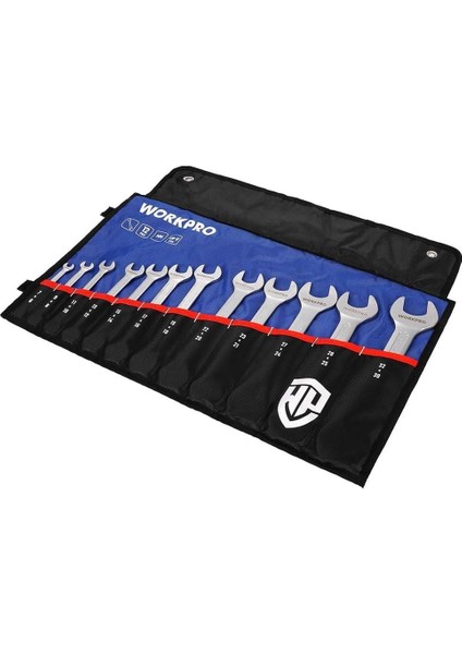WP202507 6-32MM 12 Parça Cr-V Profesyonel Açık Ağız Anahtar Takımı + Bez Taşıma Kılıfı