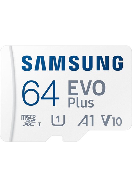 Evo Plus 64GB Sdxc U1 Sınıf 10 A1 130MB/S Micro Sd Bellek Kartı Adaptörlü 2021 Sürümü (MB-MC64KA/EU)