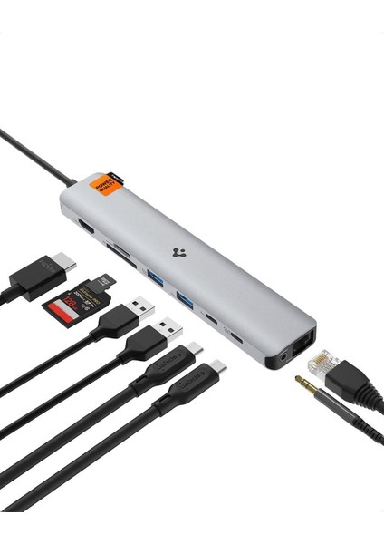 Arcdock 85W Güç Adaptörü 9in1 Usb-C Multi Hub / Çoklayıcı 9 Port / 4K 60hz / Ethernet 1gbps / MacBook PD2306 Space Gray - ACA06388
