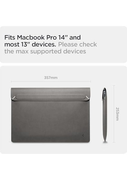14'' MacBook & Notebook Laptop Taşıma Çantası Valentinus Sleeve Gray - AFA06415