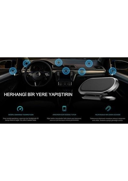 Mini Süper Güçlü 8 Mıknatıslı Telefon Tutucu Vhb Yapışkan Ped Desteği Manyetik F16