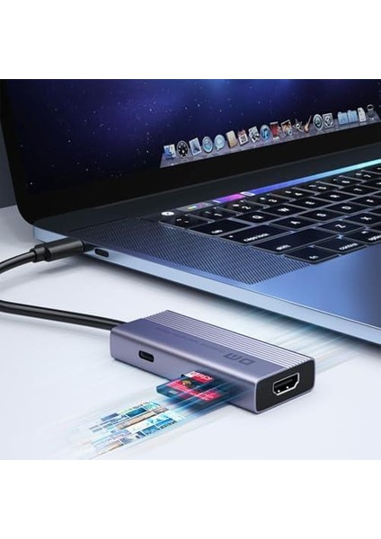 CHB059 Type-C To 4K HDMI 2*usb-A Pd 60W Sd ve Micro Sd Kart Okuyucu Çoklayıcı Hub
