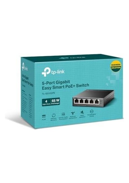 TL-SG105PE, 5-Port Gigabit Easy Smart Switch With 4-Port Poe+